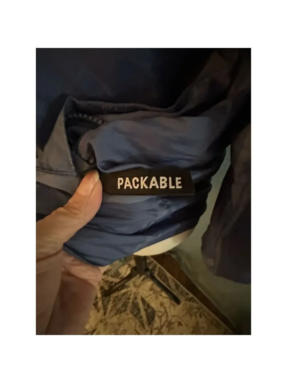 Cabela's Kids XL Blue Packable Hooded Rain Jacket Outdoor Travel
